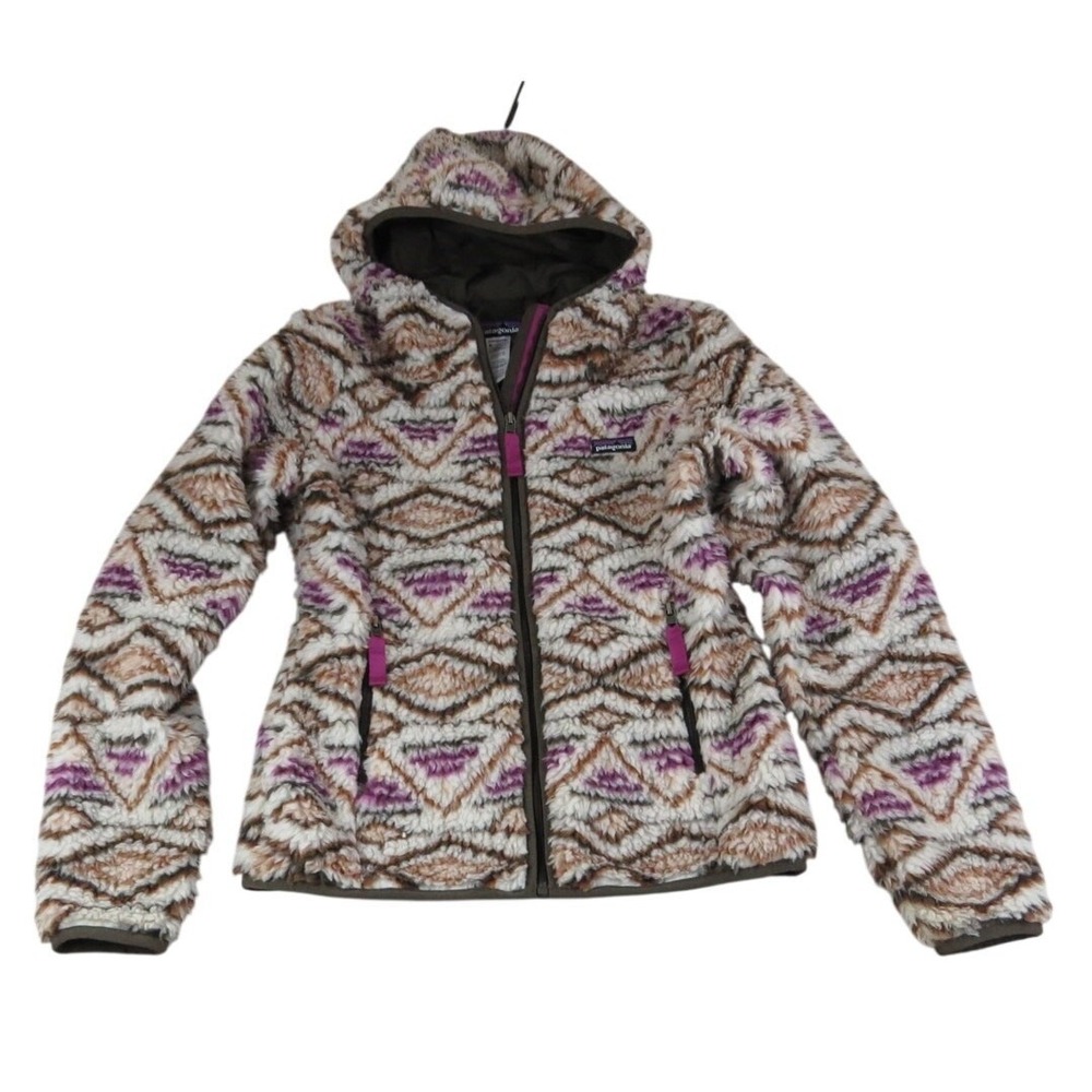 Patagonia Retro X Deep Pile Hooded Cardigan Fleece Aiyana Raw Linen Women's S